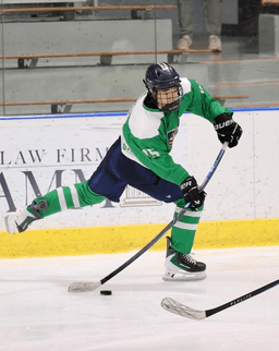 Zuma playing hockey